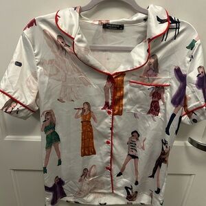 Sheshow Taylor Swift Pajama Top with Colorful Print